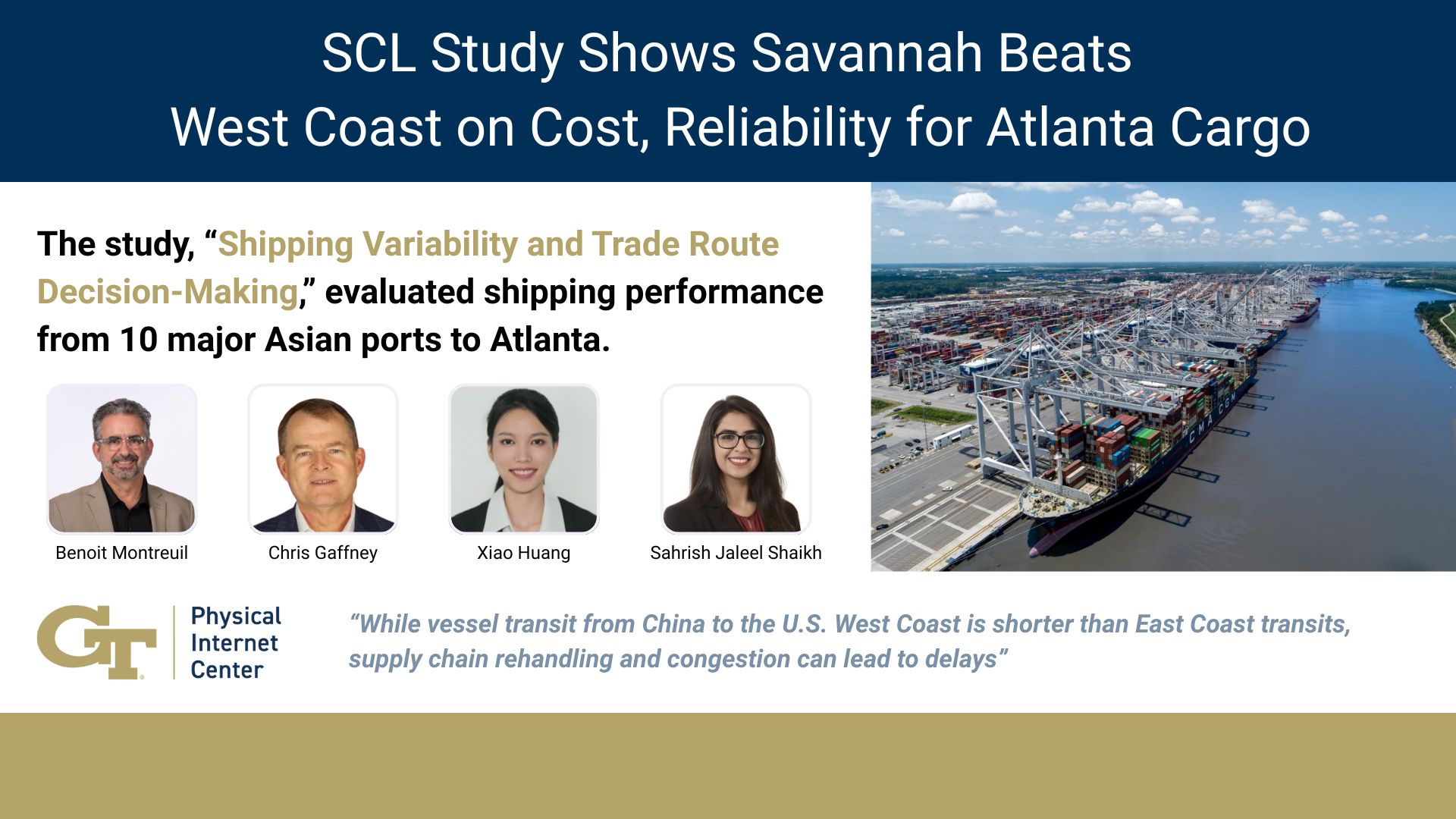 SCL Study Shows Savannah Beats   West Coast on Cost, Reliability for Atlanta Cargo