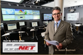 Photo of Dr. Benoit Montreuil with link to Manufacturing.net article
